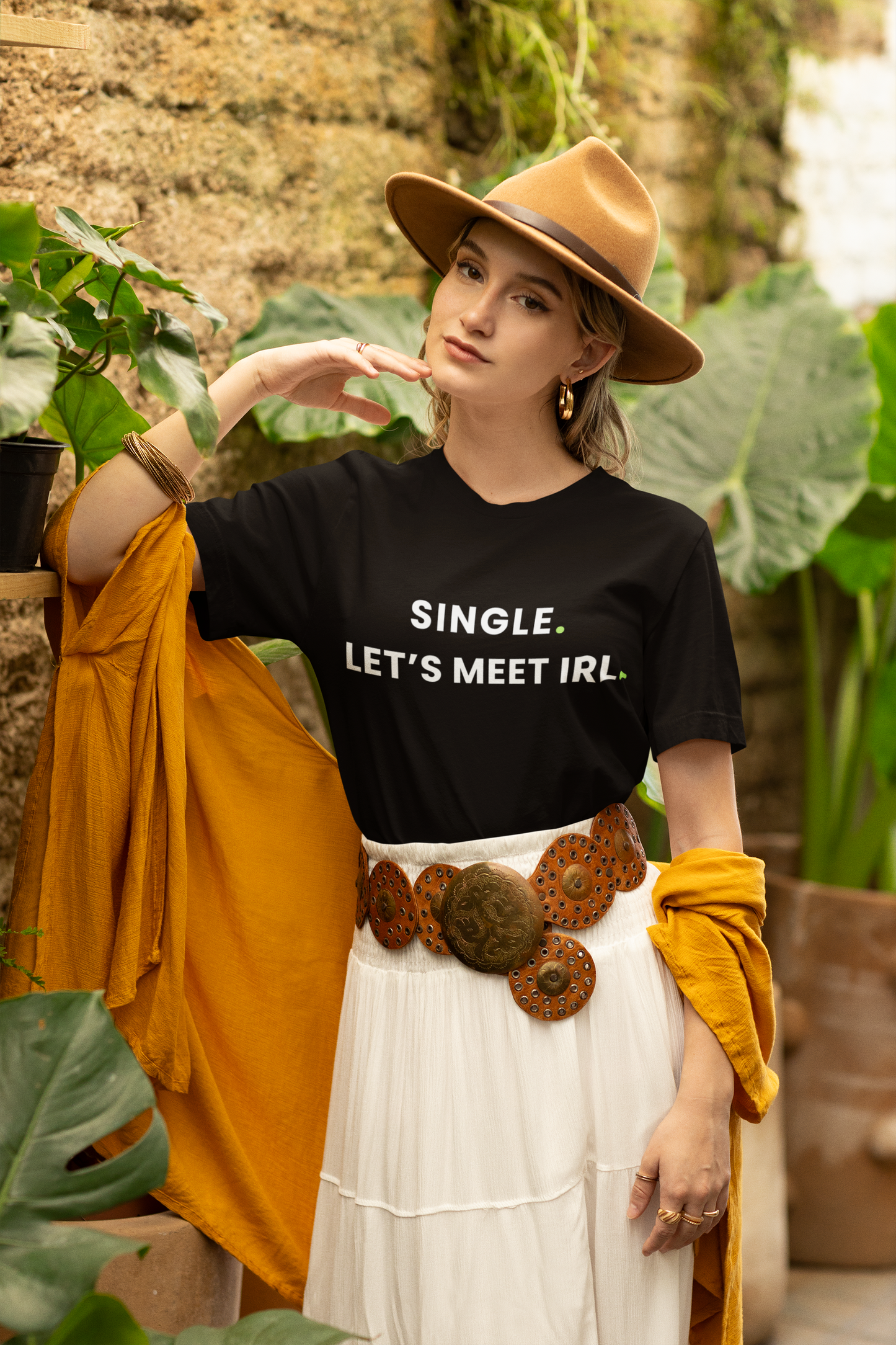Single. Let's Meet IRL | Conversation Starter T-Shirt for Singles