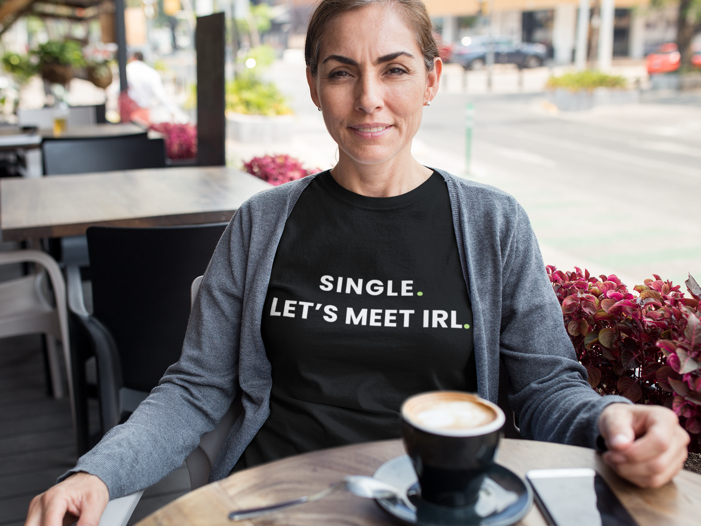 Single. Let's Meet IRL | Conversation Starter T-Shirt for Singles